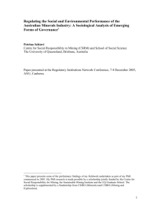 Regulating the Social and Environmental Performance of the