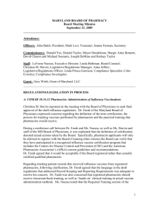 C. Registration of Pharmacy Technician Legislation