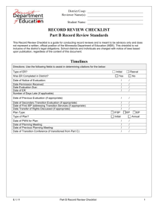 Record Review Checklist Part B 8.1.11