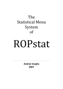 A ROPstat statisztikai menürendszere