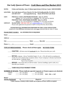 2015 vendor application - Our Lady Queen of Peace Church