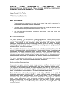 Coastal Fringe GROUNDWATER: Considerations for