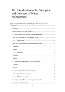 18. Introduction to the Principles and Concepts of Waste Management