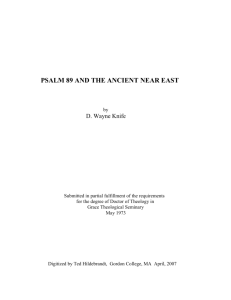 PSALM 89 AND THE ANCIENT NEAR EAST