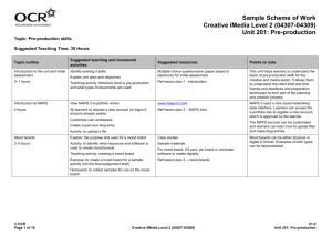 Unit 201 - Pre-production - Scheme of work and lesson plan