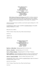 Council Minutes, Monday, February 9, 2015