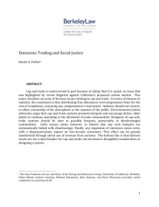 Emissions Trading and Social Justice Daniel A. Farber[1