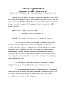 certificate of incorporation - Adirondack Grazers Cooperative