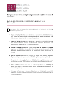 Bulletin XXX: ROUND-UP OF JUDGEMENTS: JANUARY 2014