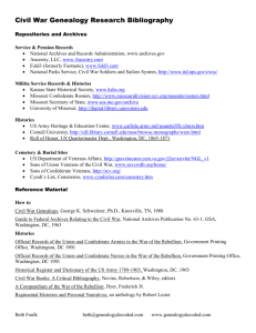 Civil War Genealogy Research Bibliography