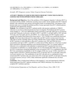 Anti-HCV profile in serum specimens from HCV infected