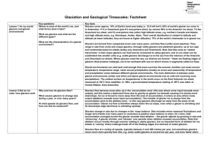 Glaciation and Geological Timescales: Factsheet Key questions Key