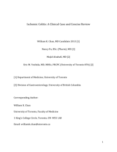 Ischemic Colitis: A Clinical Case and Concise Review William K
