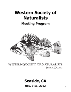 2012 Program - Western Society of Naturalists