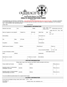 health registration form