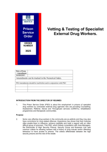 PSO 3625 - Testing of External Drug Workers