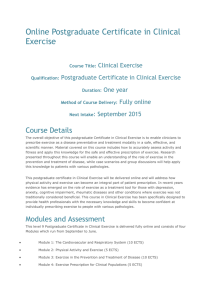 Online Postgraduate Certificate in Clinical Exercise