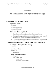 Cognition 8e, Outlines