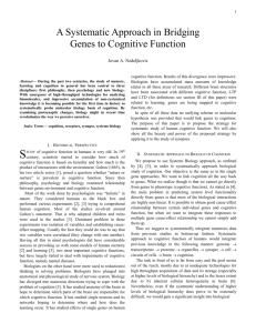 From genes to Cognitive Function