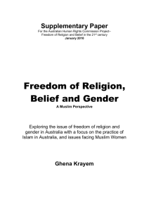 Freedom of religion, belief and gender: a Muslim perspective