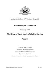 Medicine of Australasian Wildlife Species