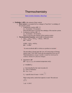 Erik`s Chemistry: Thermochemistry - ECHS Chemistry