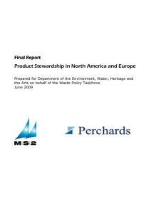 Product Stewardship in North America and Europe