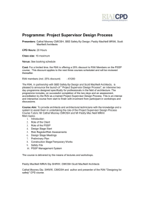 Programme: Project Supervisor Design Process