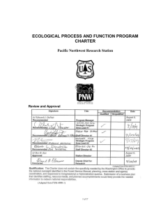 ECOLOGICAL PROCESS AND FUNCTION PROGRAM CHARTER