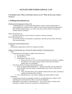 outline for international law - American University Washington