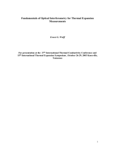 Fundamentals of Optical Interferometry for Thermal Expansion