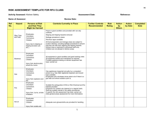 RISK ASSESSMENT TEMPLATE FOR RFU CLUBS