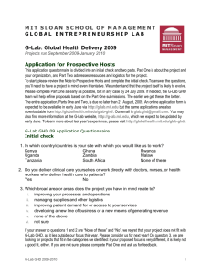 Questionnaire for prospective MIT Global E