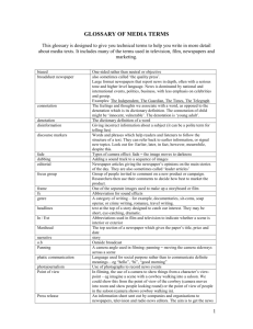 GLOSSARY OF MEDIA TERMS