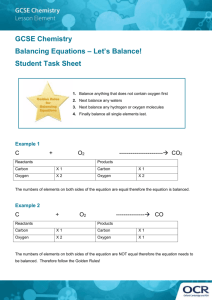 GCSE Chemistry Lesson element Balancing Equations