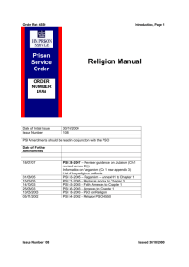 Directory and Guide on Religious Practice in HM Prison Service