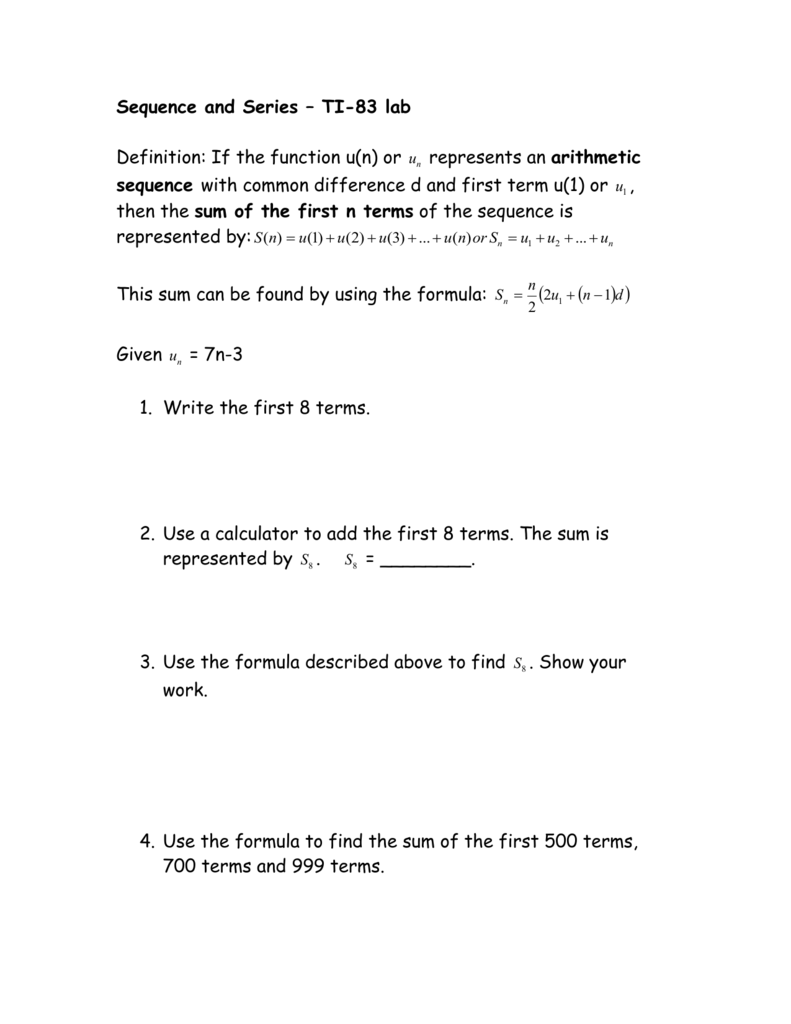 Sequence Formula Calculator  Find nth Term, Difference, Sum