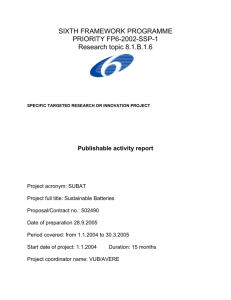 Final Report - SUBAT (Sustainable batteries)