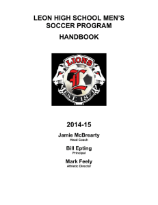 Program Handbook - Leon High School Men`s Soccer