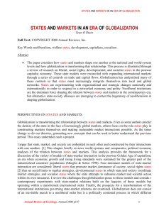 STATES AND MARKETS IN AN ERA OF GLOBALIZATION