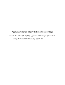 Applying Adlerian Theory in Educational Settings