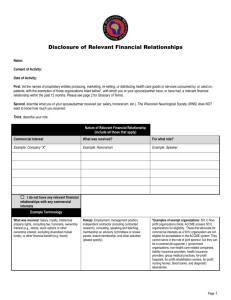 Relevant Financial Information Form