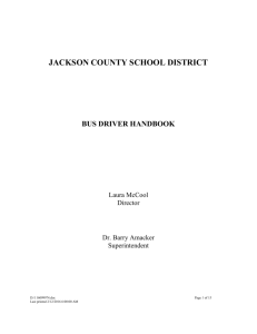 Bus Driver Handbook - Jackson County School District