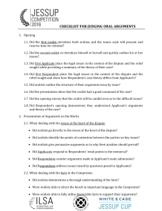 Oral Round Judging Checklist