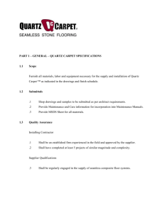 Part 1 – General – Quartz Carpet Specifications
