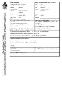 Royal Adelaide Hospital referral form