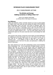 Transcript of Charlemagne Lecture by Sir Stephen Wall 20 June 2012