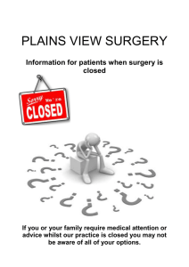 Plains View Surgery Out of Hours Leaflet