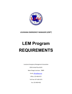 Current LEM Program Requirements