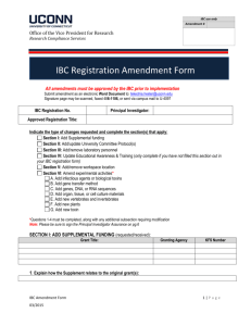 IBC Registration Amendment Form All amendments must be